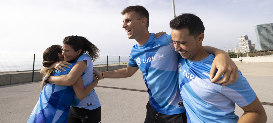 Grupo de runners celebrando